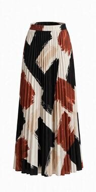 Judith & Charles Abstract Print Pleated Maxi Skirt Women's 6